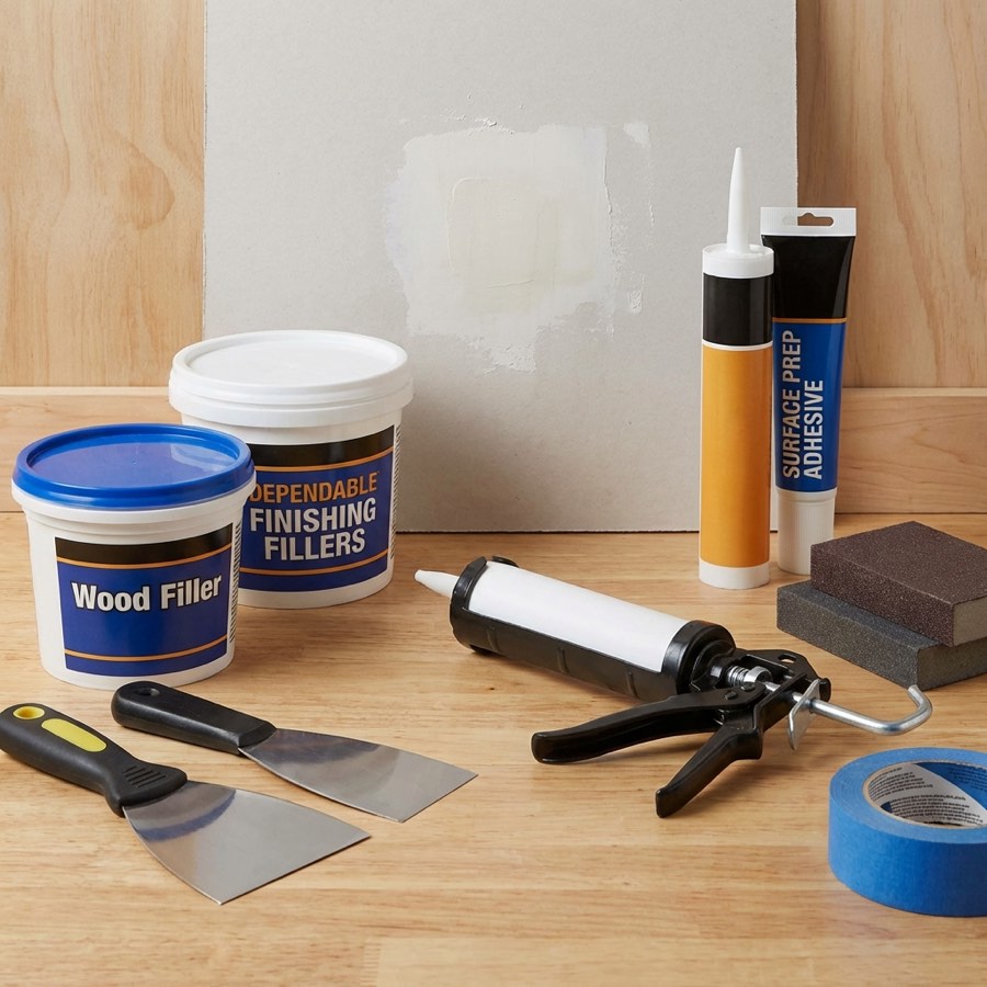 Wood filler and finishing fillers for surface preparation