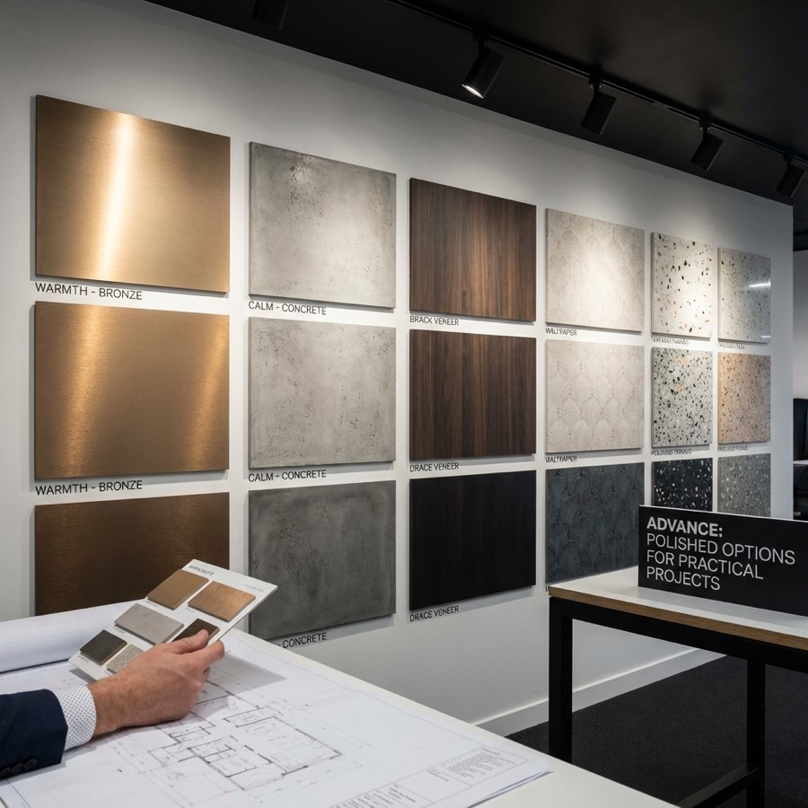 Advance laminate polished surface display