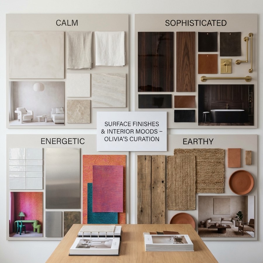 Olivia laminate mood board display