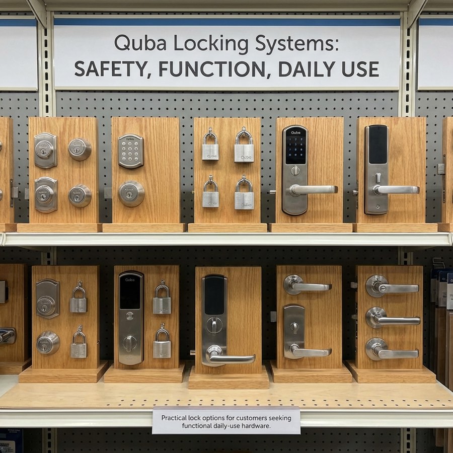 Quba lock display with practical daily-use options